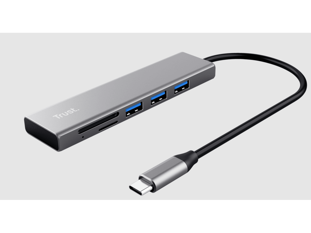 Trust Halyx Hub+čitač kartica USB-C Hub,3 USB porta, čitač kartica SD (micro SD)