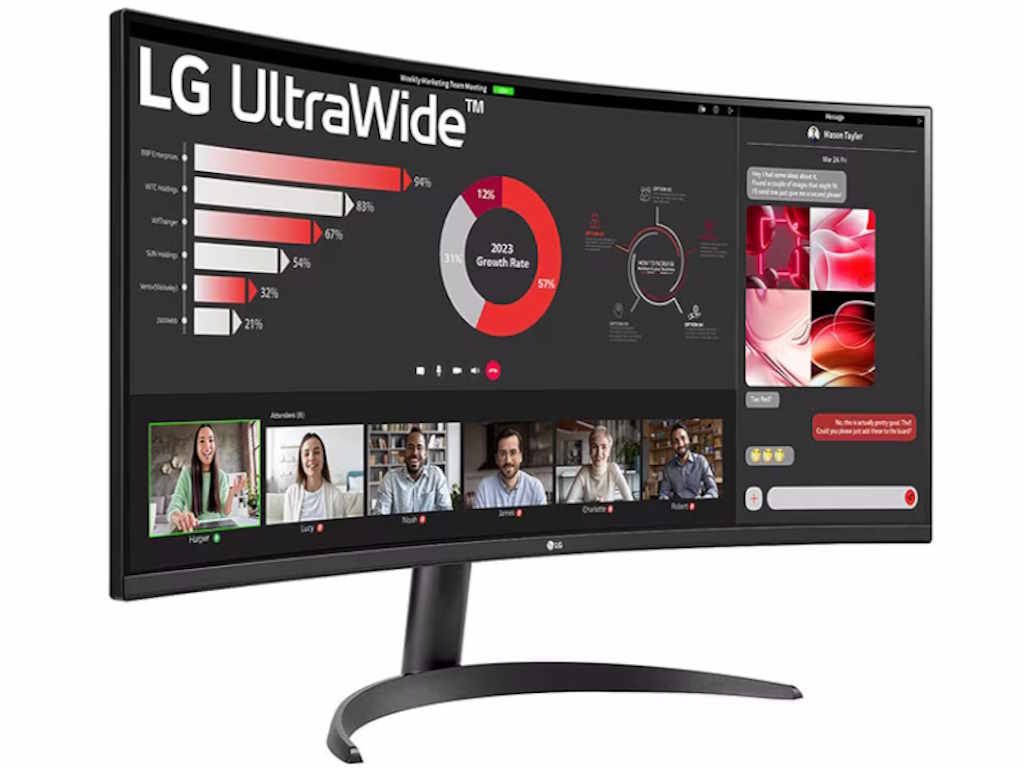 LG Monitor  34WR50QK-B.AEU 34"/VA,21:9,zakrivljen/3440x1440/100Hz/5ms GtG/HDMIx2,DP/crna