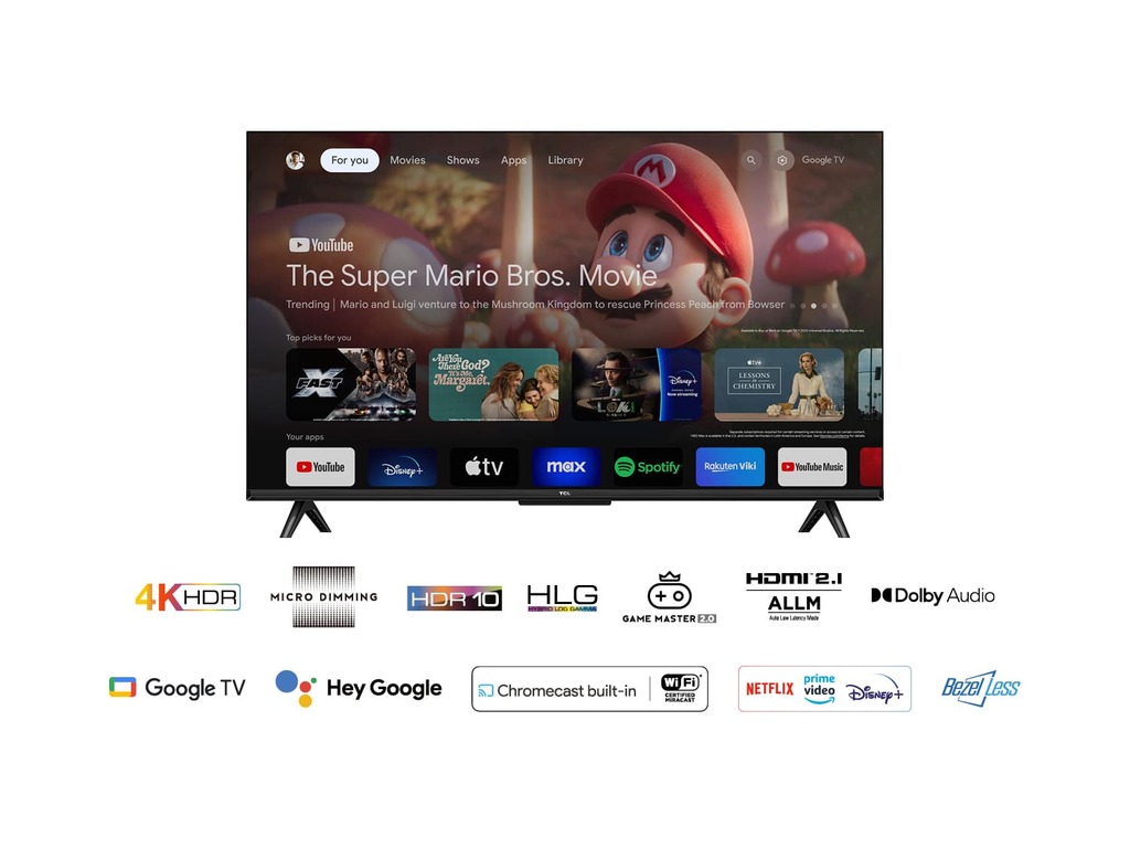 TCL 43"V6B 4K TV Google OSHDR10 and HDR HLG; HDMI 2.1;Game Master 2.0; Dolby Audio