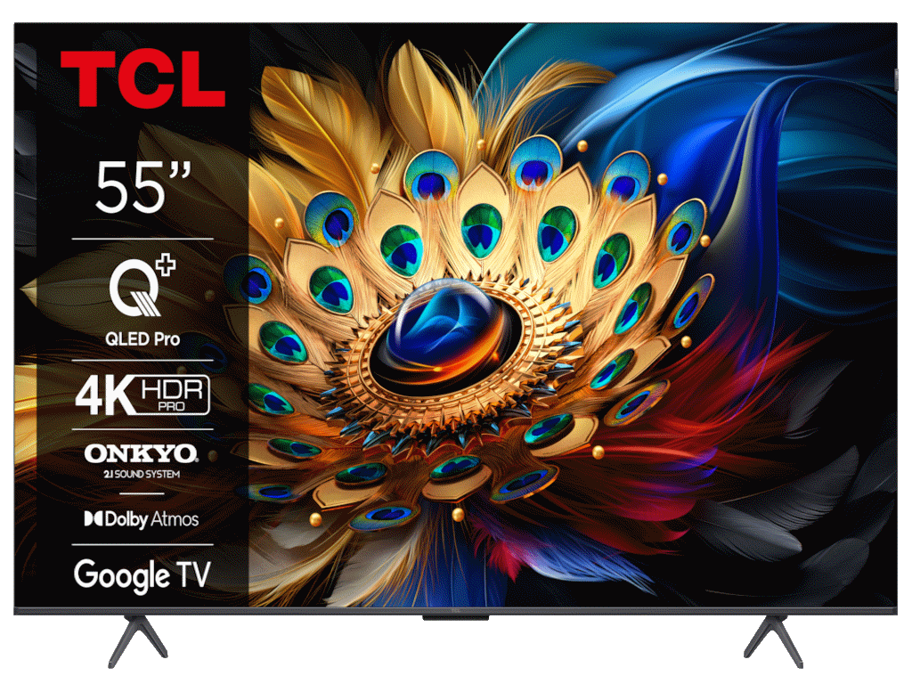 TCL 55"C655 4K QLED TVMotion Clarity 120HZ Google TVHDMI 2.1; 2.1 ONKYO Dolby Atmos