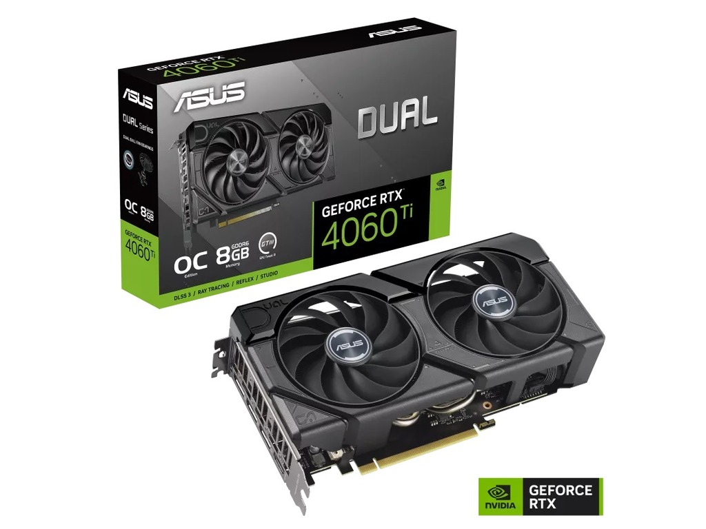 ASUS VGA DUAL-RTX4060TI-8G-EVONVIDIA GeForce RTX4060 Ti 8GB8GB GDDR6 128bit;HDMI,3xDP