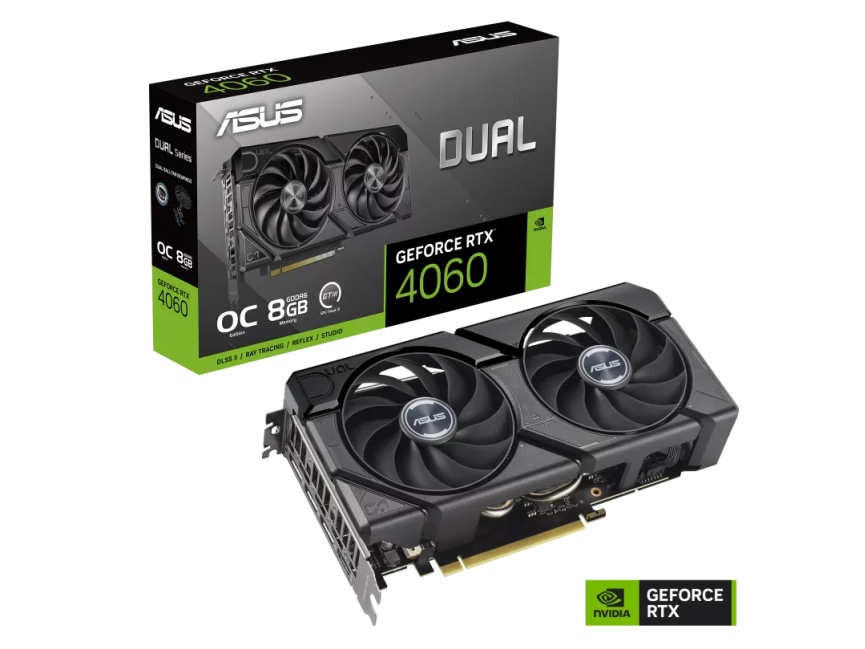 ASUS VGA DUAL-RTX4060-O8G-EVOnVidia GeForce RTX 40608GB GDDR6 128bit;HDMI,3xDP