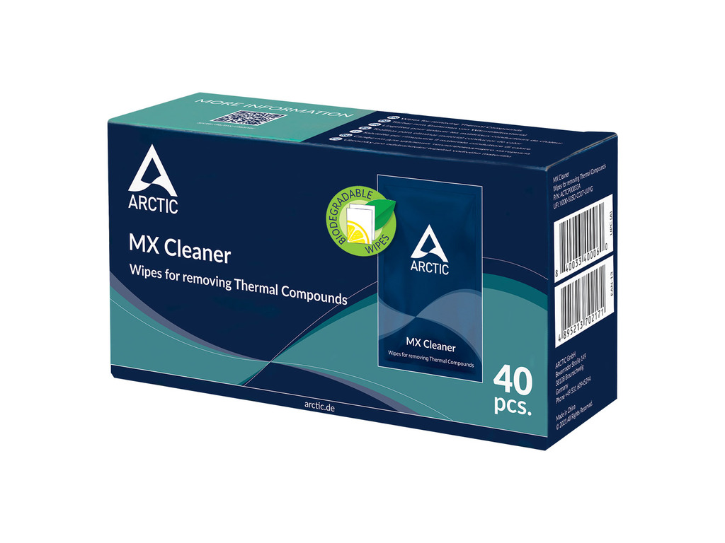 Arctic MX Cleanerwipes for removing thermalcompounds (40 pieces)