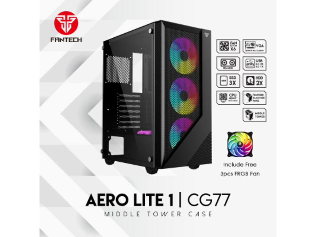 Kućište Fantech PC CASE CG773x120mm FRGB ventilatoriMidi Tower, ATX, Micro ATX