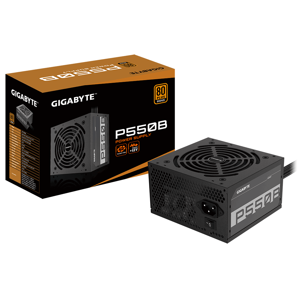 Gigabyte PSU 550W; 80+ bronze6xSATA,2xPCIe 6+2 Pin,3x4Pin,1xFloppy