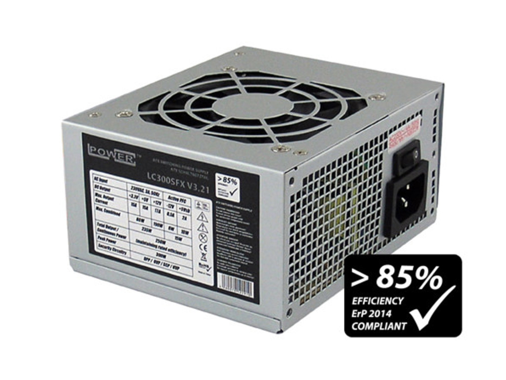 LC-Power PSU 300W SFX V3.2180mm fan, >85%, 20+4pin,4 pin, PCI-Express, 4x SATA