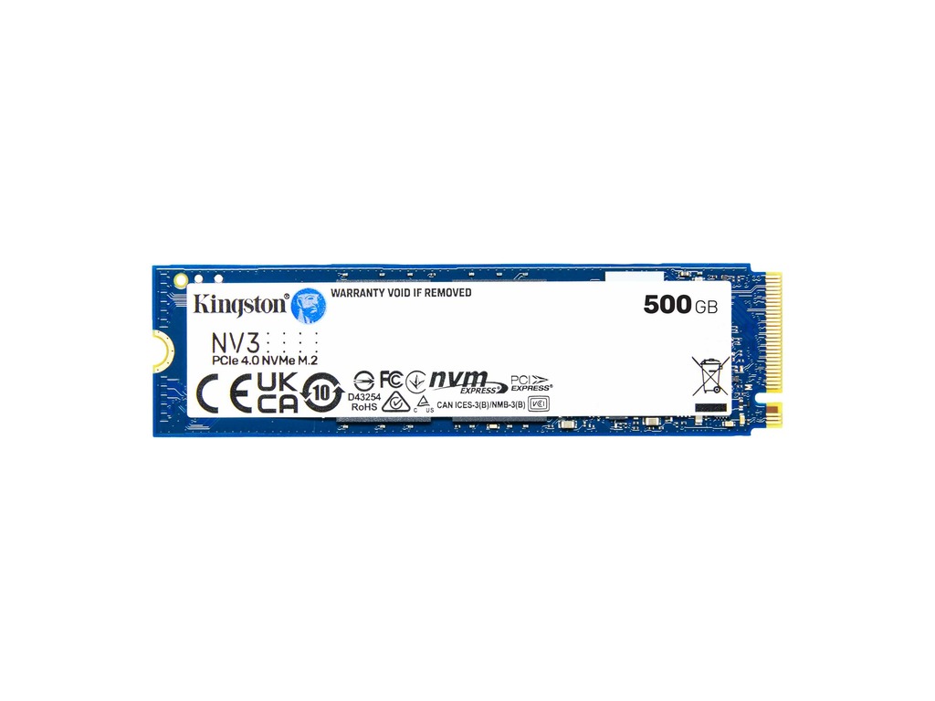 Kingston SSD 500GB NV3NVMe PCIe Gen 4.0x4R/W : 5000/3000MB/s